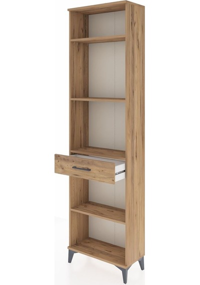 Arges Dolap 4 Raflı Tek Çekmeceli 60x30x221 Çam-çam Çam