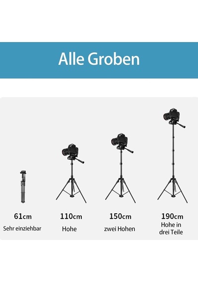 Profesyonel 3 Yollu Alüminyum Tripod, 190 Cm, Ring Light, Kamera Ve Selfie Uyumlu Diğer