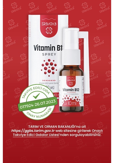 Erbatab Metilkobalamin B12 Sprey 10 ML