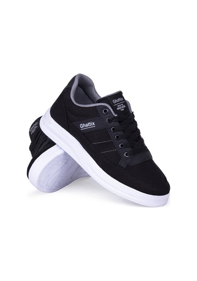 Ghattix Erkek Yazlık Günlük Keten Sneaker Ayakkabı Siyah Siyah Siyah Siyah