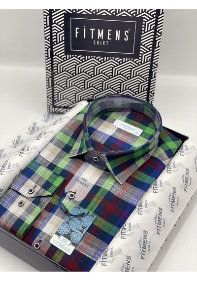 Klasik Uzun Kol Renkli Keten Cotton Cepsiz Yaka Alttan Düğmeli Erkek Hediye Kutulu Gömlek Fs-003171 - Yeşil-2209 Klasik Uzun Kol Renkli Keten Cotton Cepsiz Yaka Alttan Düğmeli Erkek Hediye Kutulu Gömlek Fs-003171 - Yeşil-2209