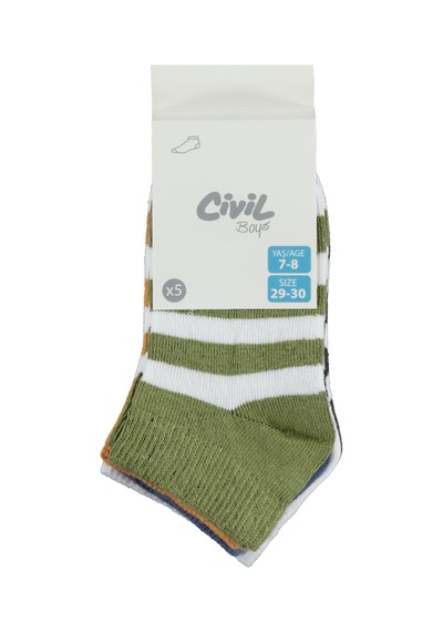 Civil Boys Basic Çemberli 5'li 3-11 Yaş Erkek Çocuk Patik Çorap Standart