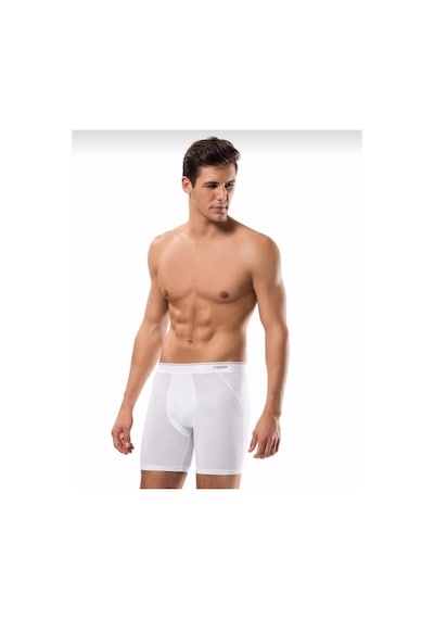 Erdem 1470 Erkek Likralı Uzun Boxer 6 Adet Beyaz