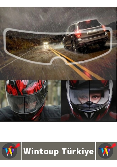 Motoraksesuar Açık Tam Yarım Motor Kaskı Uyumlu Görüş Açısı Koruyucu Pratik Yağmur Kaydırıcı 2 Adet