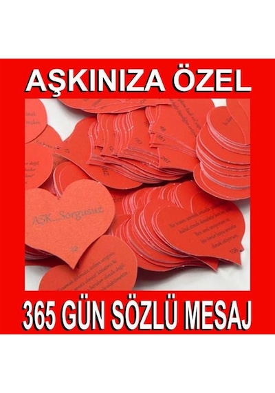 Sevgiliye Hediye Kalpli 365 Gün Notu Romantik Aşk Sözleri Mesajı (464747654)