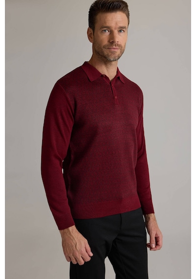 Ysf Erkek Bordo Polo Yaka Desenli Triko