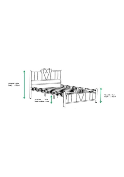 Argimo Orkide Tek Kişilik Ferforje Beyaz Metal Karyola 90x200