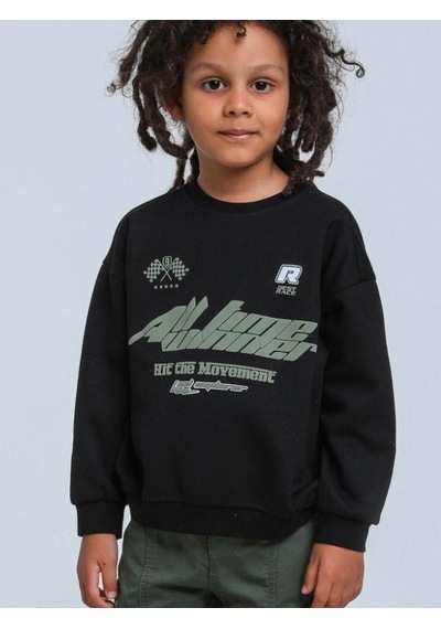 Jack Lions Erkek Bebek Race Temalı Sweatshirt-14252 Siyah