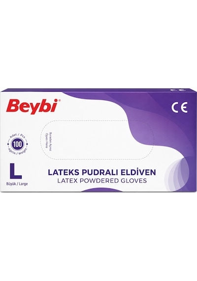 Beybi Lateks Pudralı Muayene Eldiveni Orta/büyük Karma 1200lü Set