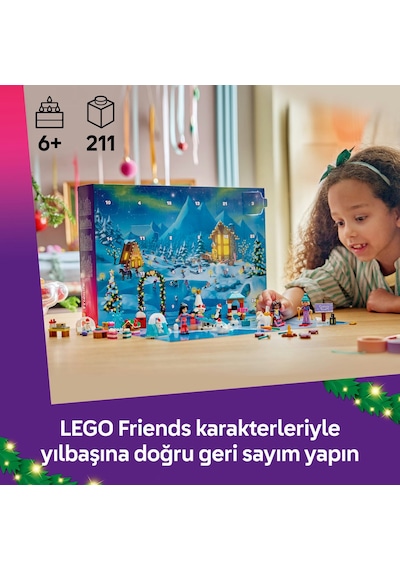 LEGO® Friends 2026 Yılbaşı Takvimi 42698 - 6 Yaş ve Üzeri Çocuklar için 3 Mini Bebek İçeren Oyuncak Yapım Seti (211 Parça)