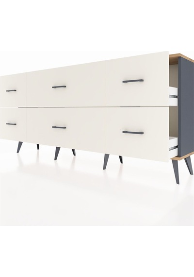 Arges Konsol 6 Çekmeceli 176x30x83 Antrasit-çam/aytaşı Çam/aytaşı Arges Konsol 6 Çekmeceli 176x30x83 Antrasit-çam/aytaşı Çam/aytaşı