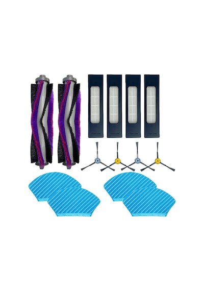 Midea M7 Ve M7 Pro İçin 1 Yıllık Yedek Set 14 Parça Fırça Filtre Mop Bezi Seti