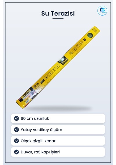 Su Terazisi 60 Cm Yatay Ve Dikey Seviye Ölçer Manuel El Aleti Hır