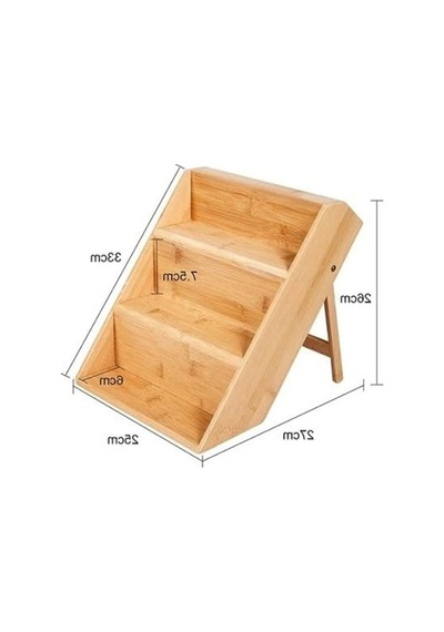 3 Katlı Bambu Baharat Standı, Çekmece İçi Düzenleyici Organizer 7009