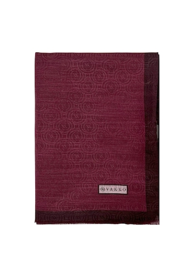 Vakko Pamuk İpek Şal - Helezon Monogram - Bordo