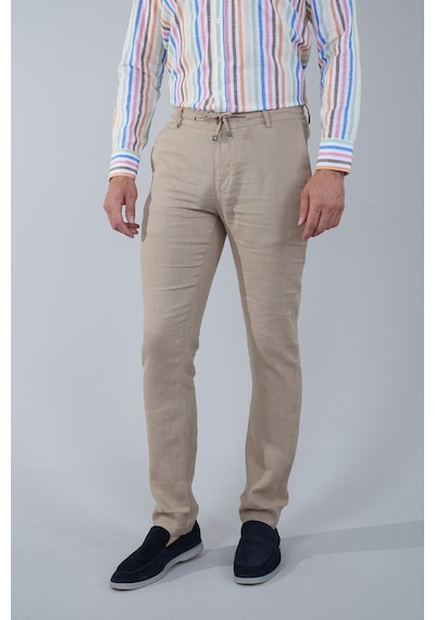 Bisse Erkek Camel Lastikli Bağcıklı Spor Keten Pantolon Pns25y25106 D70 Camel