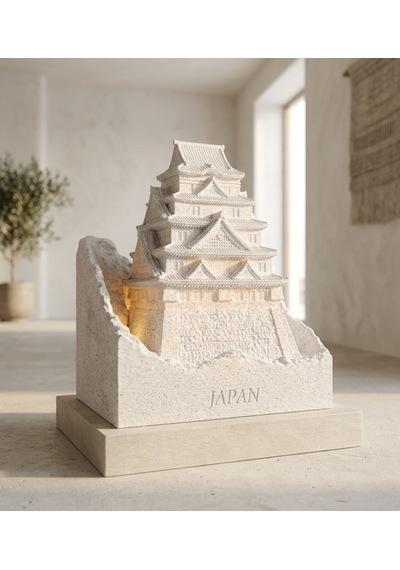 Dünya Mirasları Led Işıklı 3d Dekoratif Yapılar Koleksiyonu Himeji Kalesi Gri