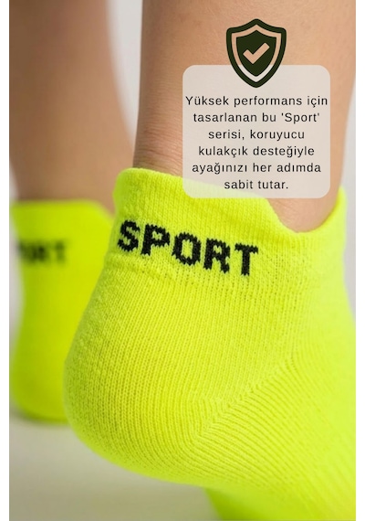 Socketta Kadın Mikrofiber Dikişsiz 6'lı Karışık Renk Patik Çorap Premium Çok Renkli