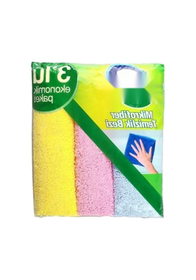 3'lü Mikrofiber Temizlik Bezi Seti Açık Bej