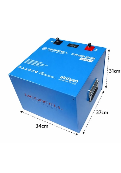 Megacell 12.8v 630ah Lifepo4 Lityum Demir Fosfat Akü Bluetoothlu