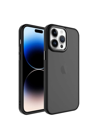 Apple Uyumlu iPhone 14 Pro Max Uyumlu Buzlu Sert Pc Zore May Kapak-siyah -