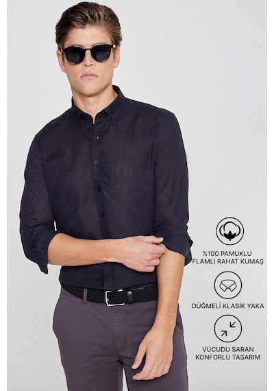 Ac&Co / Altınyıldız Classics Erkek Gömlek (476750270) Siyah