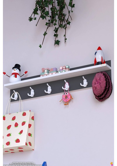 Kedi 18 Kancalı Genç Odası Askısı 3'lü Se 81,4x19 Cm - Şık Tasarım, Çok Amaçlı Düzenleyici Gri Kedi 18 Kancalı Genç Odası Askısı 3'lü Se 81,4x19 Cm - Şık Tasarım, Çok Amaçlı Düzenleyici Gri