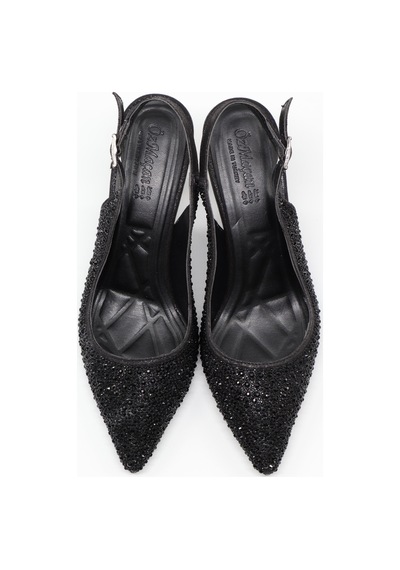 Nesilshoes Nesil Shoes Özma 404 Siyah Taşlı Topuklu Kadın Stiletto