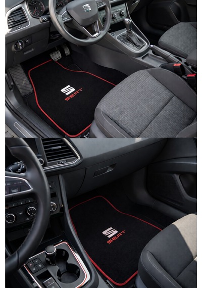 Seat Uyumlu 5 Li Oto Halı Paspas & Dijital Baskılı Araç Boyun Yastığı & Çok Parçalı Oto Aksesuar Seti