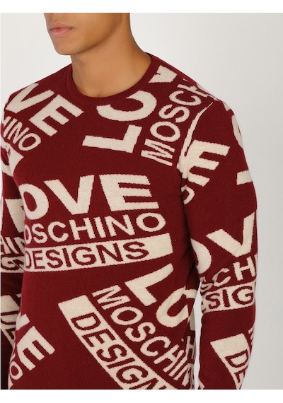 Moschino Moschıno Erkek Kazak / M.Lov.2019.6494 Vişne -Beyaz Bordo Moschino Moschıno Erkek Kazak / M.Lov.2019.6494 Vişne -Beyaz Bordo