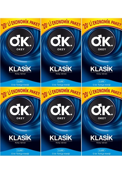 Okey Klasik Prezervatif 6 x 20'li