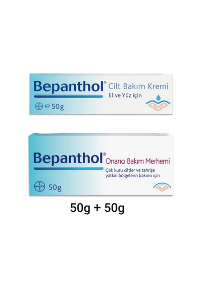 Bepanthol Onarıcı Bakım Merhemi 50 G + Cilt Bakım Kremi 50 G