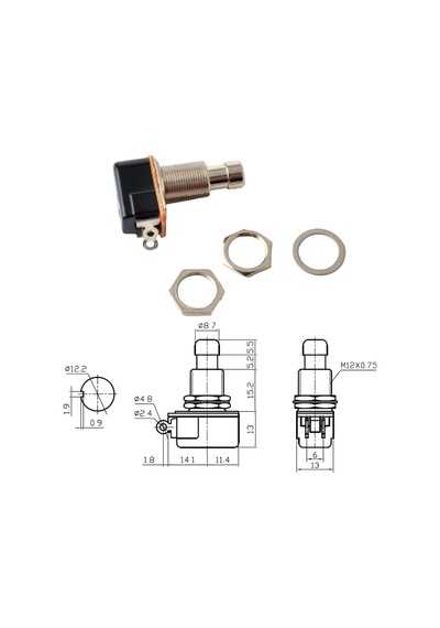 Ic-148j Pedal Switch Yaylı Ø12mm Pbs-24b-4sw
