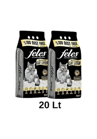 Feles Tozsuz Topaklaşan Kedi Kumu 2 x 10 L