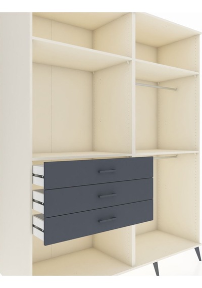 Kronos Gardrop 4 Raflı 3 Çekmeceli 2 Askılı 176x59x221 Aytaşı-aytaşı/antrasit Beyaz Kronos Gardrop 4 Raflı 3 Çekmeceli 2 Askılı 176x59x221 Aytaşı-aytaşı/antrasit Beyaz