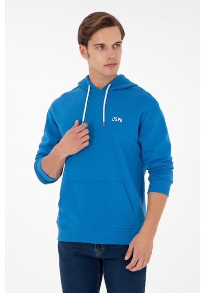 U.S. Polo Assn. Erkek Kapüşonlu Kobalt Basic Sweatshirt 50295149-VR077