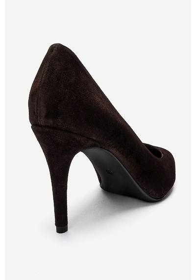 Luvi Shoes Morıel Kahverengi Süet Hakiki Deri Kadın Topuklu Ayakkabı