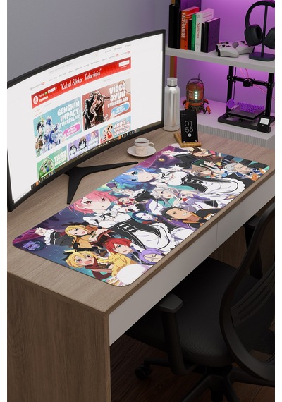 Re Zero Kaymaz Dikişli Kauçuk Oyuncu Mousepad V4 - 90x40 Xxl Gaming Mouse Pad Fare Altlığı