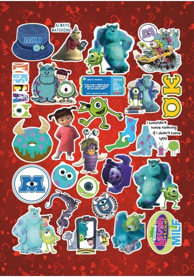 Sevimli Canavarlar Sticker Seti Laptop Ajanda Pc Tablet Telefon Defter Etiket Bullet Journal Diğer