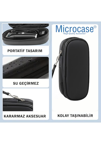 Microcase Traş Makinası / Saç Kesme Makinaları İçin Askılıklı Seyahat Saklama Çantası Koruma Kabı Kutusu Al5434 Siyah