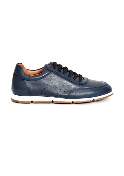 Tuna Hakiki Antik Deri Erkek Sneaker - 241338 Lacivert