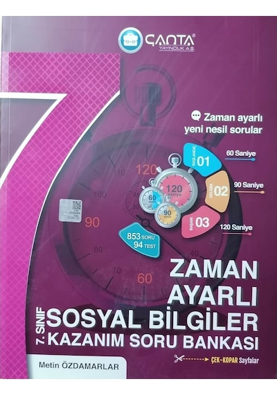 Çanta 7.Sınıf Sosyal Bilgiler Zaman Ayarlı Kazanım Soru Bankası