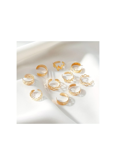 Gloren Altın Sarı Gold Renkli Çoklu Ayak Parmak Yüzük Seti