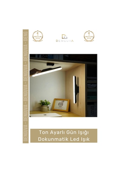 Ledışık Ton Ayarlı Şarjlı Manyetik Taşınabilir Mutfak Dolap İçi Gün Işığı Dokunmatik Led Işık Çok Renkli