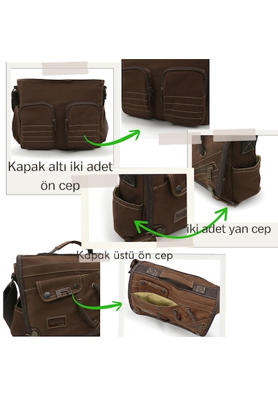 Cappadocia Vintage 4017 Kahverengi 14" Laptop Pamuk Gabardin Postacı Okul Çantası Unisex Kilitli Çok Cepli Omuz Askılı Kahverengi Cappadocia Vintage 4017 Kahverengi 14" Laptop Pamuk Gabardin Postacı Okul Çantası Unisex Kilitli Çok Cepli Omuz Askılı Kahverengi