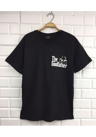 Stoned&Fame The Godfather Baskılı T-shirt SIYAH