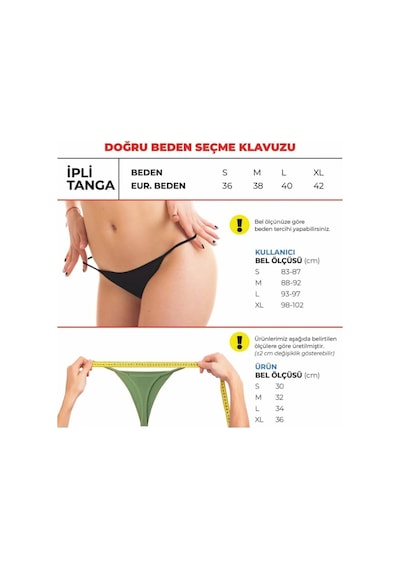 Alya Underwear Kadın Ipli Tanga Külotlar - 5 Li Paket Sarı, Mor, Mint, Somon,mavi 1301p P06