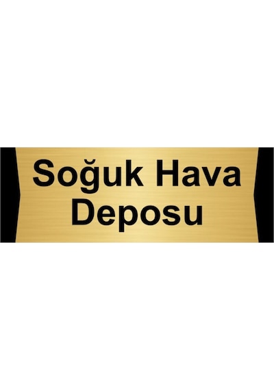 Soğuk Hava Deposu 5x20cm Altın Renk Metal Yönlendirme Levhası