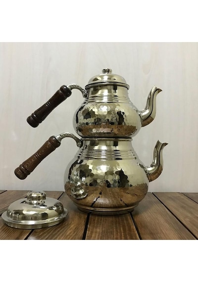 Dövme Bakır Çaydanlık Orta Boy, B1505260 Gümüş