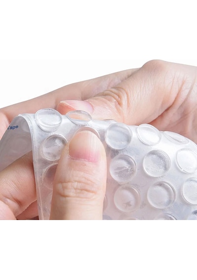 100 Lü 10mm Yapışkanlı Şeffaf Silikon Ses Stoperi Dolap Çekmece Tamponu Koruyucu Şeffaf